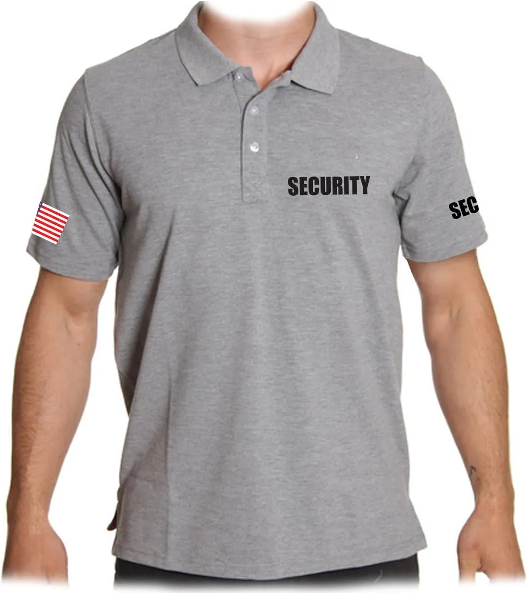Men's Security Polo Shirt with American Flag