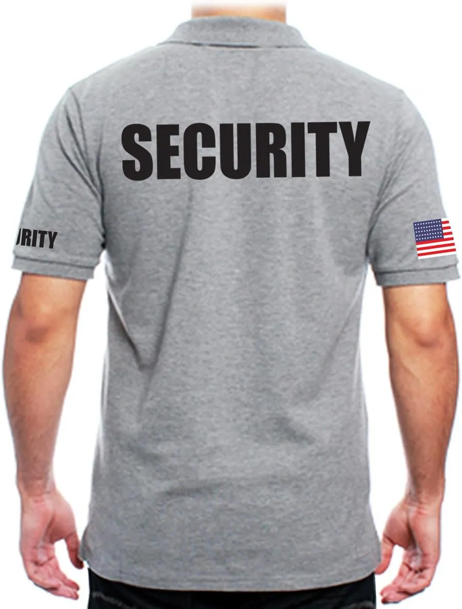 Men's Security Polo Shirt with American Flag