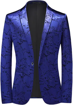 Men's Suit Jacket for Party Dinner 1 Button Slim Fit Notched Lapel Blazer Jackets Casual Business Sport Coat
