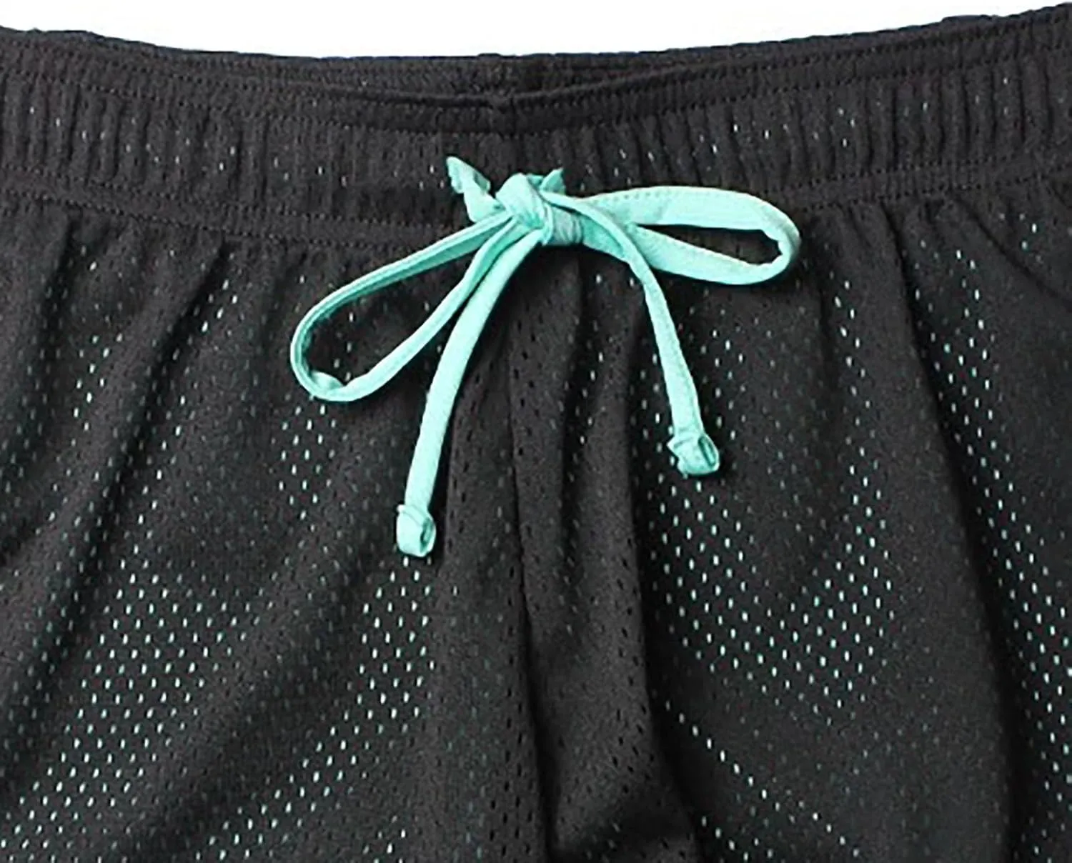 Mesh Double Layer Women's Workout Shorts Trendy Drawstring Elastic Waist Sports Short Summer Gym Yoga Exercise Pants