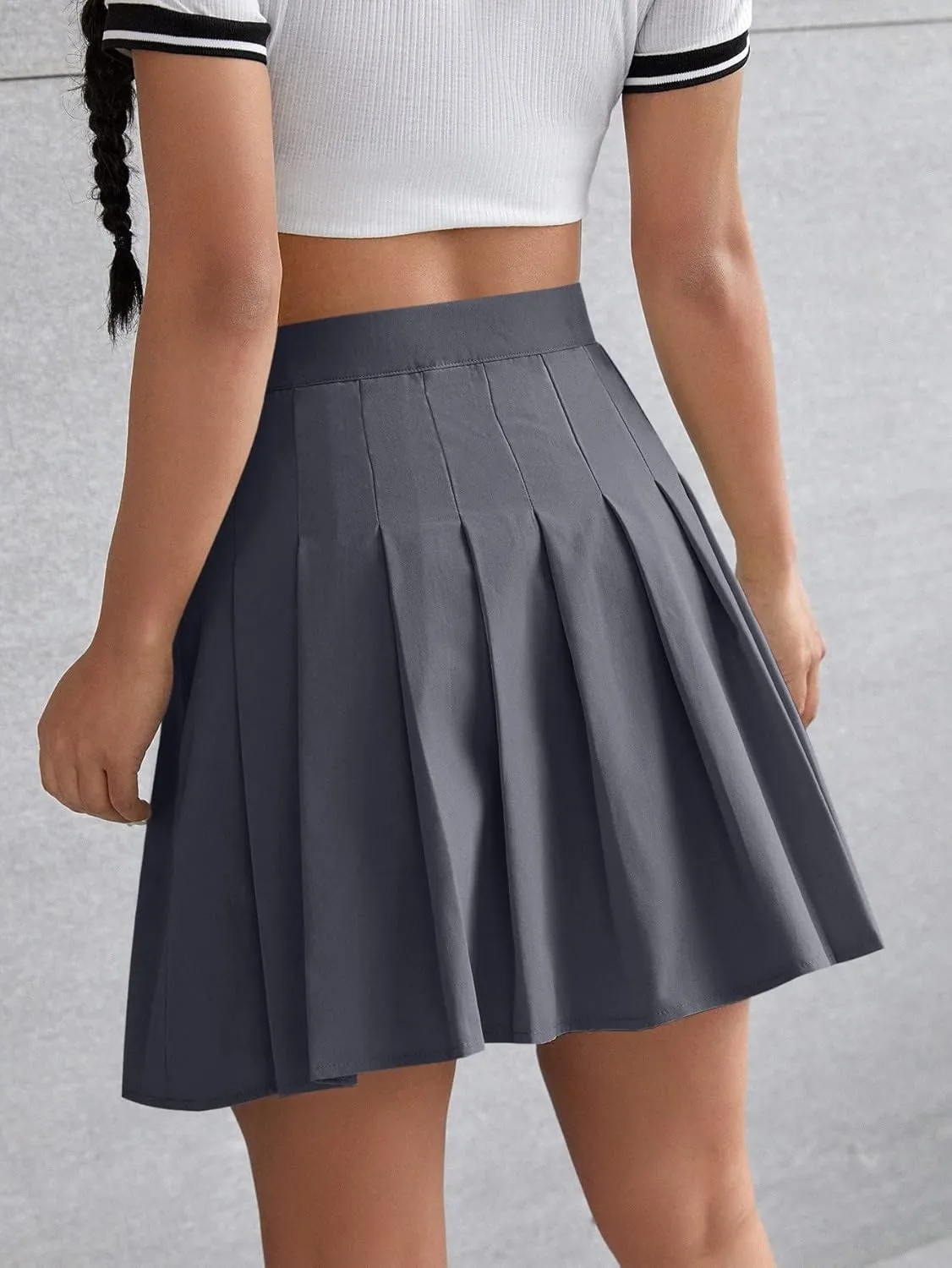 Milumia Women Pleated High Waisted Short Skirt Side Zipper A Line Tennis