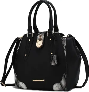 MKF Collection Satchel Bag for Womens, Vegan Leather Crossbody Handbag Top-Handle Purse