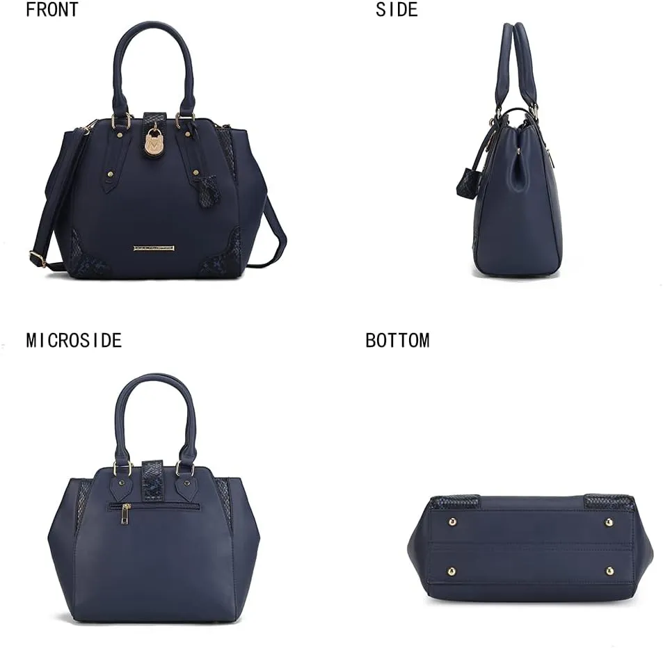 MKF Collection Satchel Bag for Womens, Vegan Leather Crossbody Handbag Top-Handle Purse