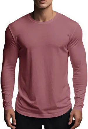 Muscle Killer Men's Gym Workout Long Sleeve T Shirt Lightweight Dry Fit Moisture Wicking Active Shirts Running Fitness Tee