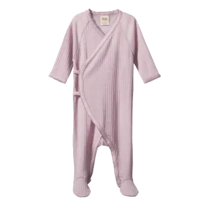 Nature Baby Merino Kimono Stretch & Grow Pointelle - Lilac