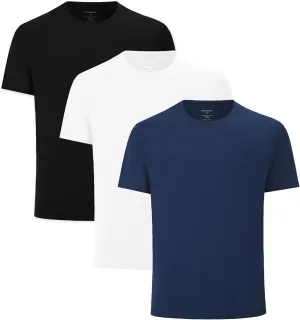 netdraw Men's Ultra-Soft Viscose Bamboo Undershirt Crew Neck Moisture Wicking T-Shirt Short Sleeve Casual Dressy Cotton Tee