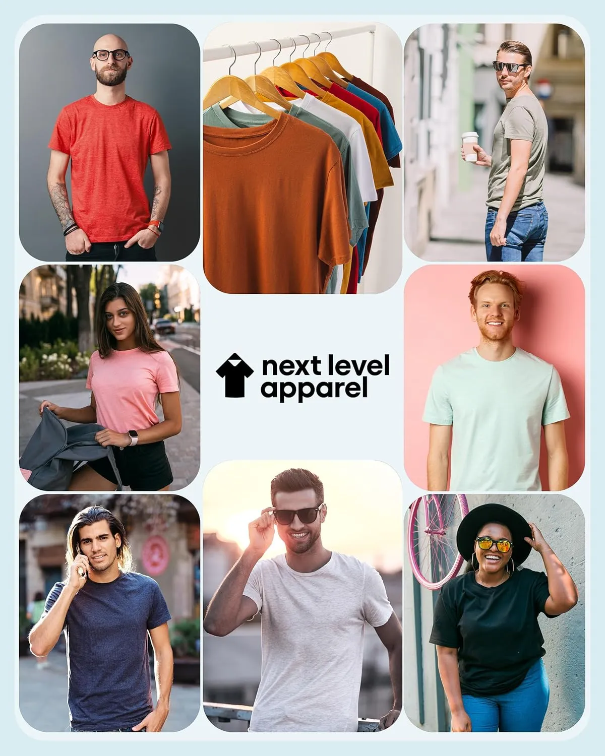 Next Level Apparel 6210 Men's T-Shirts, Pack of Unisex CVC Cotton Blend Bulk Undershirt  Custom Color Set Remera para Hombre