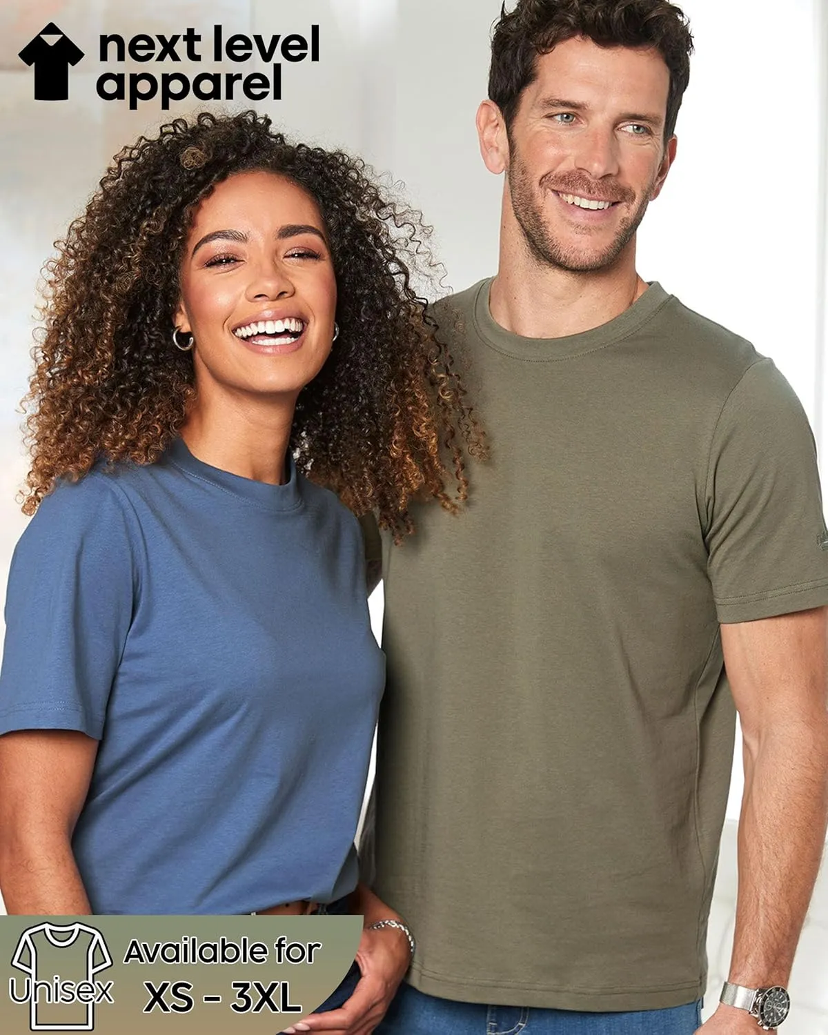 Next Level Apparel 6210 Men's T-Shirts, Pack of Unisex CVC Cotton Blend Bulk Undershirt  Custom Color Set Remera para Hombre