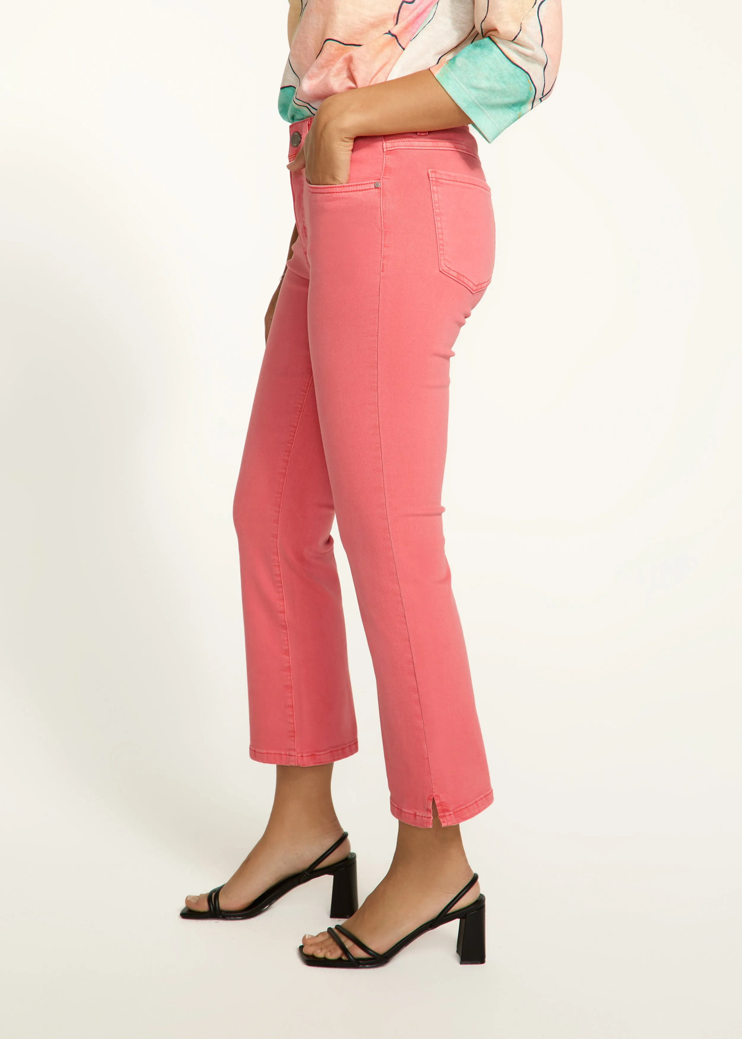 Olivia Boot Crop Denim, Coral