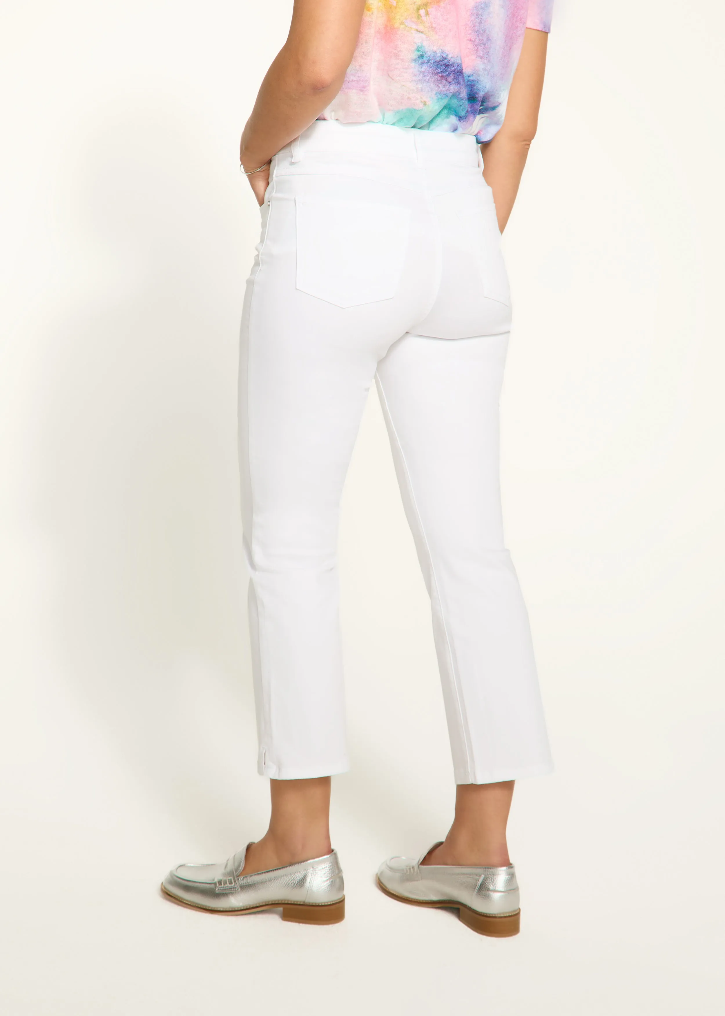 Olivia Boot Crop Denim, White