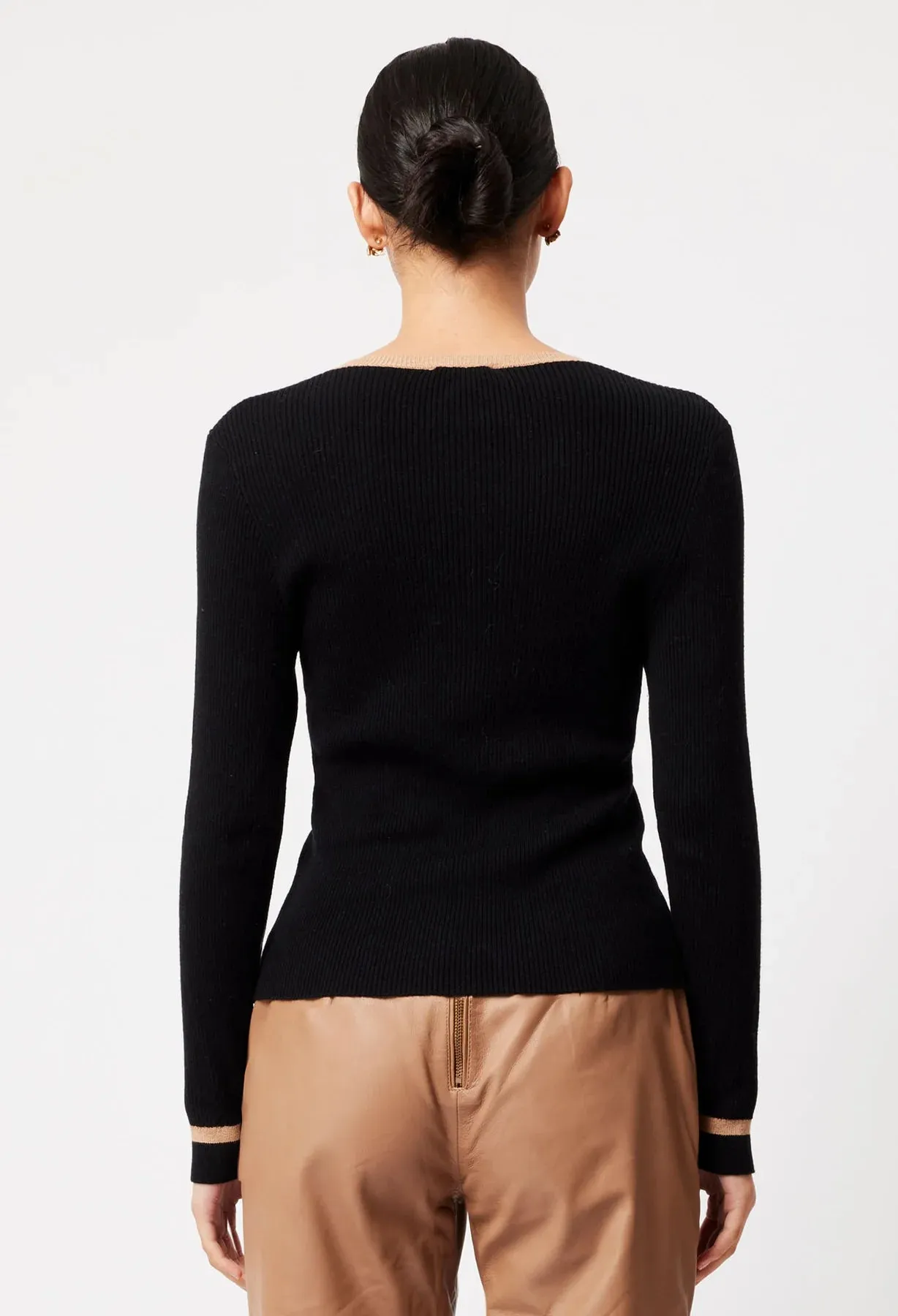 Once Was - Nova Merino Knit - Black/Husk