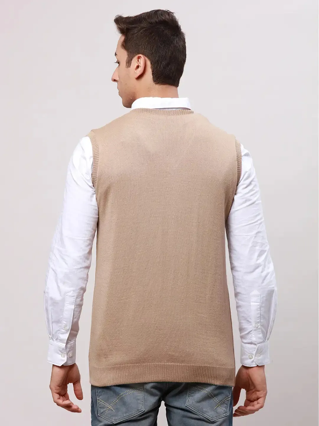 Park Avenue Men Fawn Regular Fit Solid Cotton Pullovers