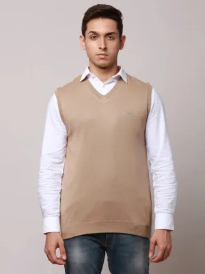 Park Avenue Men Fawn Regular Fit Solid Cotton Pullovers