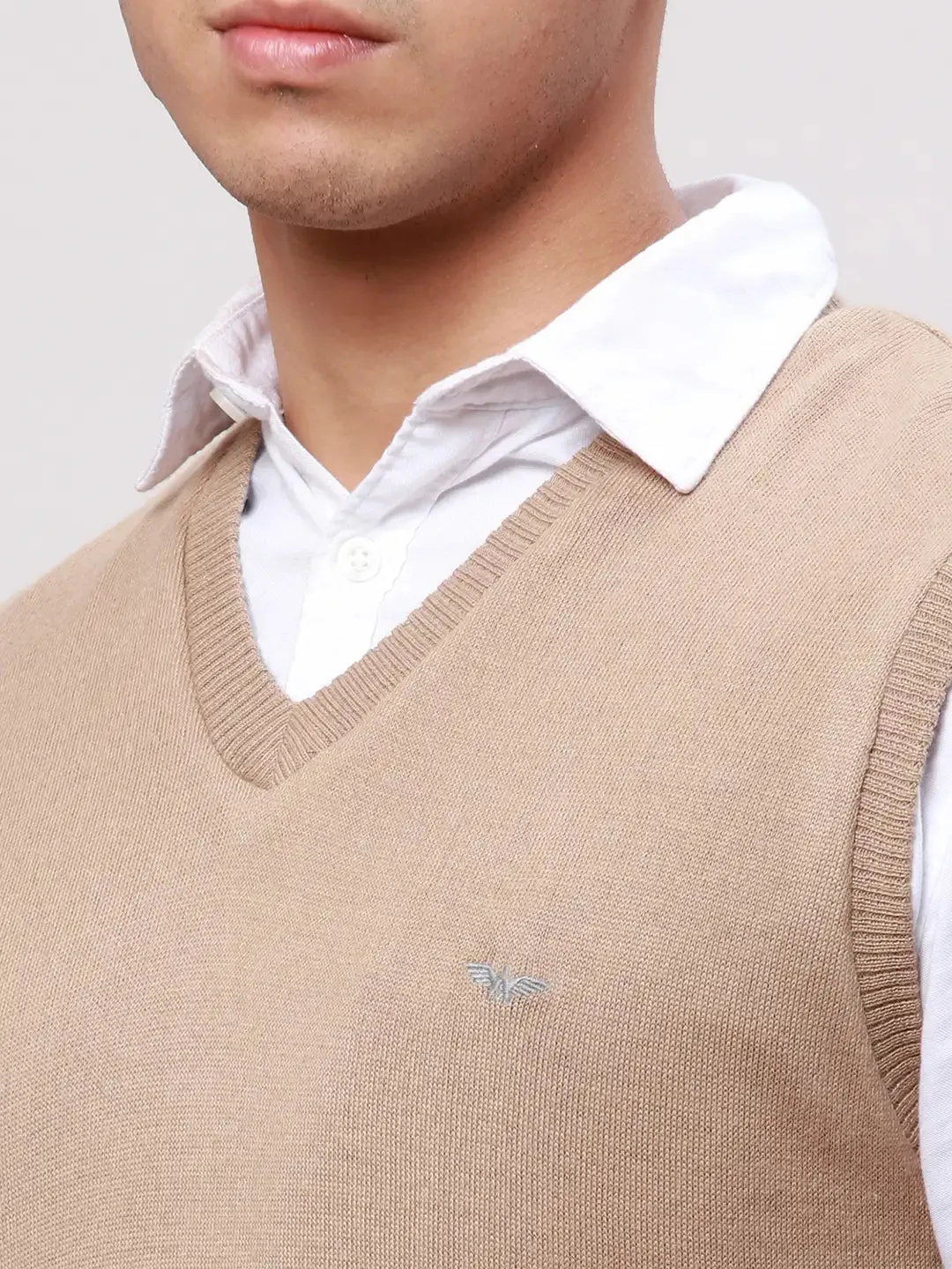 Park Avenue Men Fawn Regular Fit Solid Cotton Pullovers