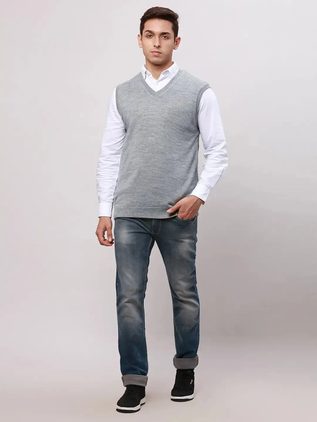 Park Avenue Men Fawn Regular Fit Solid Cotton Pullovers