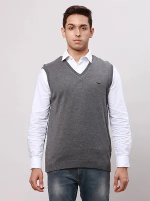 Park Avenue Men Grey Regular Fit Solid Cotton Pullovers