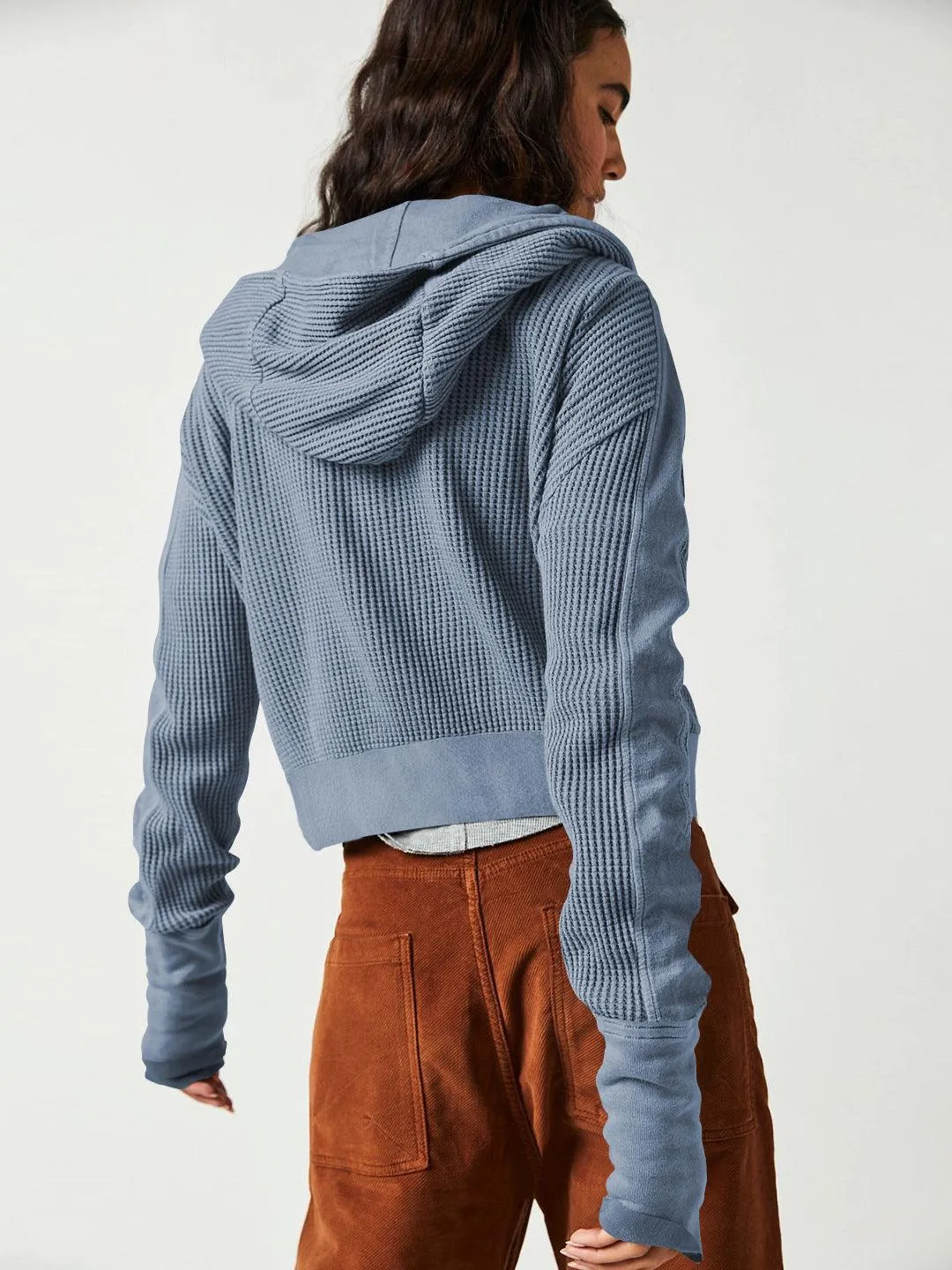 Patchwork Zipper Cardigan
