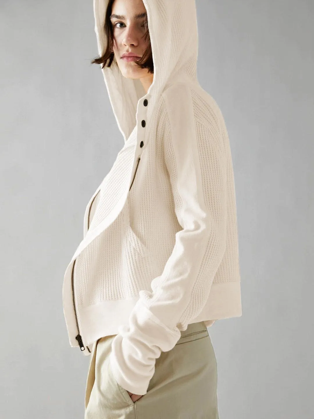 Patchwork Zipper Cardigan