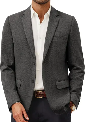PJ Paul Jones Men's Herringbone Blazer Jacket Lightweight Casual Knit Sport Coat