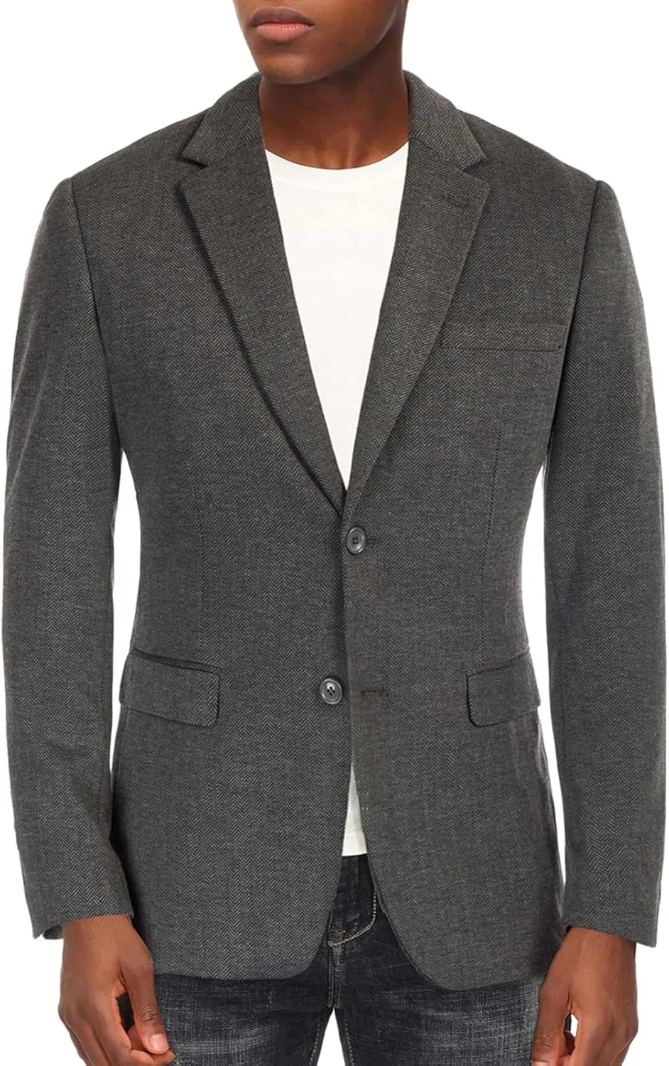 PJ Paul Jones Men's Herringbone Blazer Jacket Lightweight Casual Knit Sport Coat