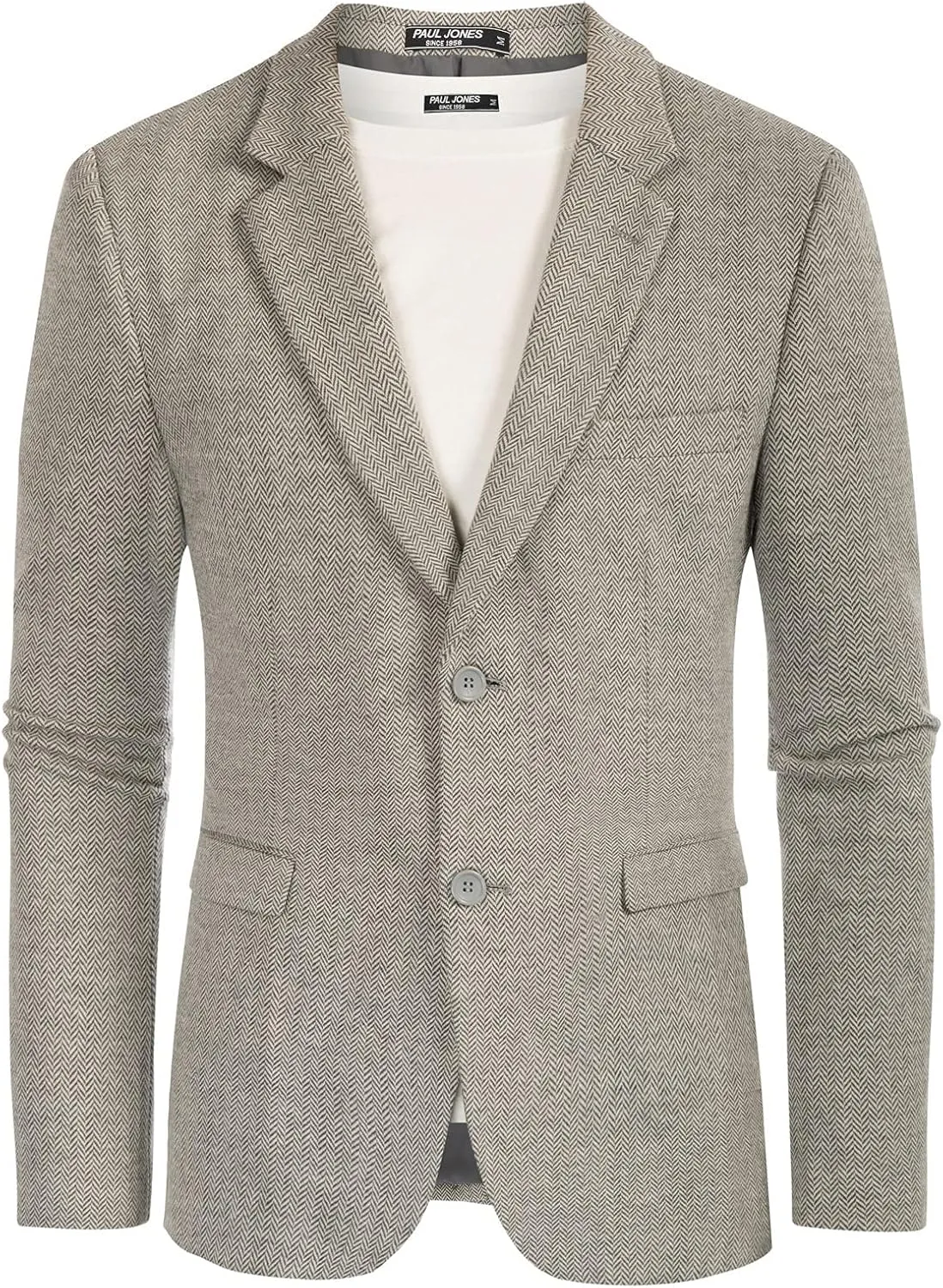 PJ Paul Jones Men's Herringbone Blazer Jacket Lightweight Casual Knit Sport Coat