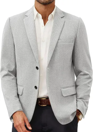 PJ Paul Jones Men's Herringbone Blazer Jacket Lightweight Casual Knit Sport Coat