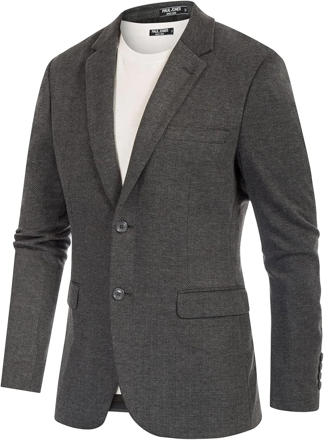 PJ Paul Jones Men's Herringbone Blazer Jacket Lightweight Casual Knit Sport Coat