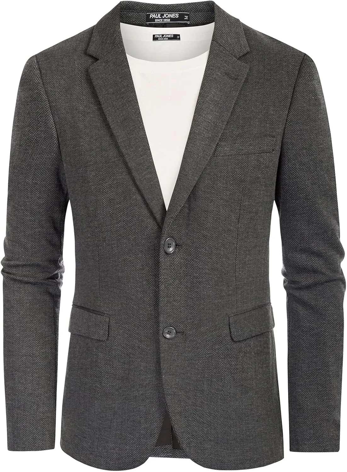 PJ Paul Jones Men's Herringbone Blazer Jacket Lightweight Casual Knit Sport Coat