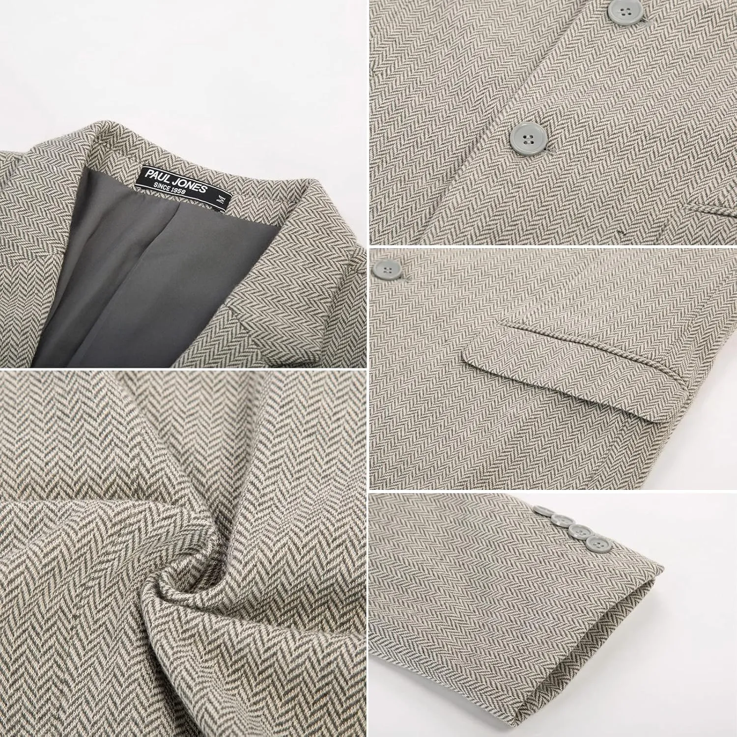 PJ Paul Jones Men's Herringbone Blazer Jacket Lightweight Casual Knit Sport Coat
