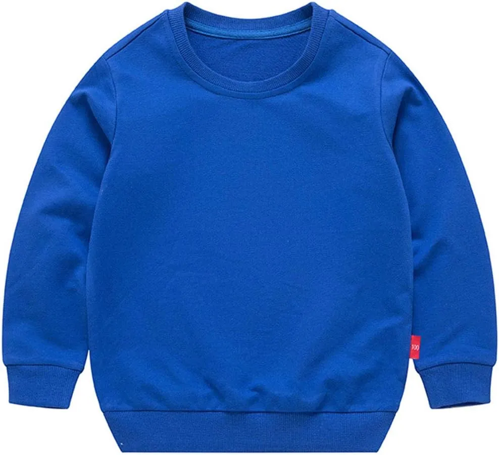 PTPuke Toddler Boys Girls Solid Cotton Thin Sweatshirt Long Sleeve top T-Shirts