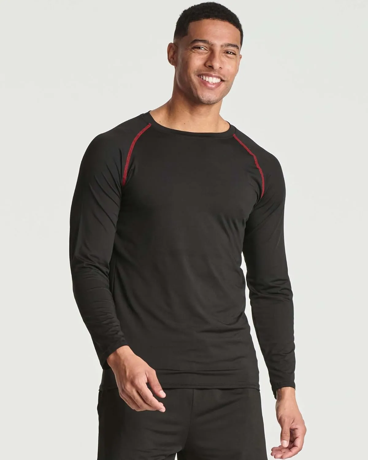 Real Essentials 4 Pack: Men's Compression Long-Sleeve T-Shirt Athletic Cold Weather Baselayer (Available in Big & Tall)