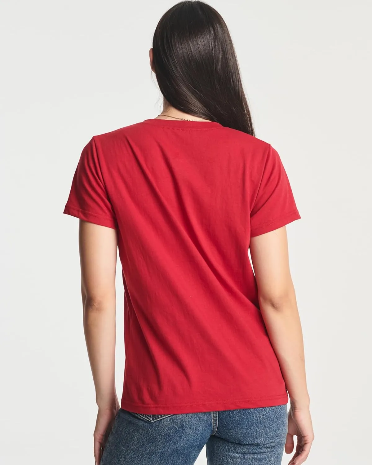 Real Essentials 4 Pack: Women's Classic-Fit Cotton Short-Sleeve V-Neck T-Shirt (Available in Plus Size)