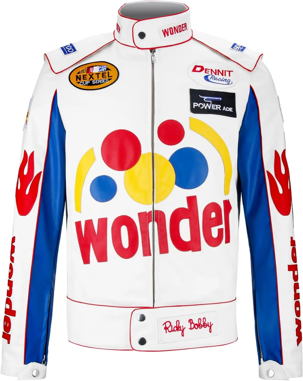 Ricky Bobby Racing Leather Jacket Adult Men Talladega Nights Wonder Halloween Costume Bomber Leather Jacket