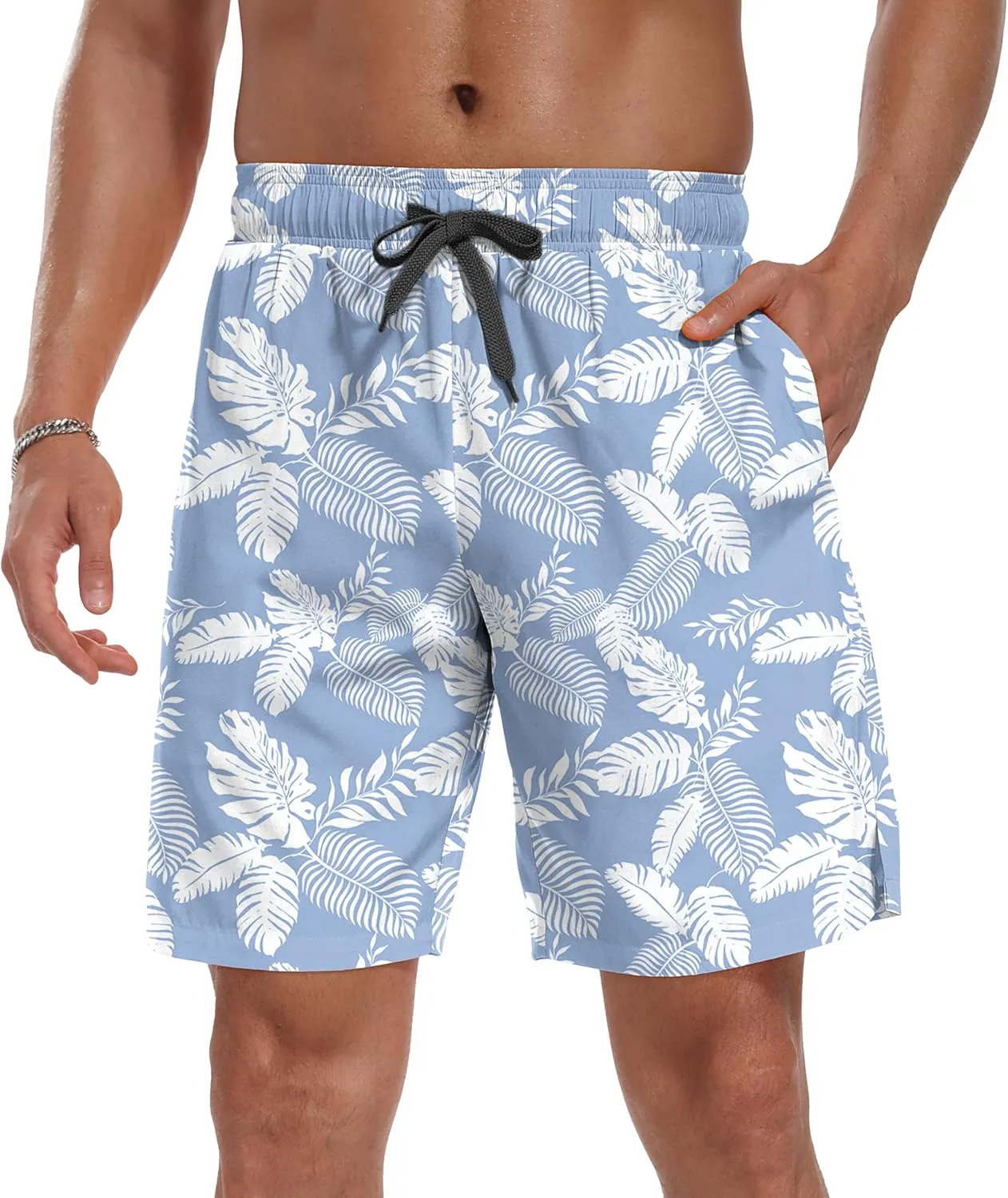 Sailwind Men Swim Trunks with Compression Liner 9" Beach Shorts Quick Dry with Zipper Pockets Board Shorts