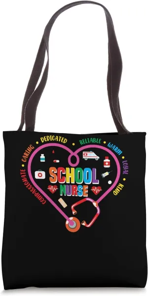 School Nurse Vintage Love Heart Doctor Graduation Nursing Tote Bag