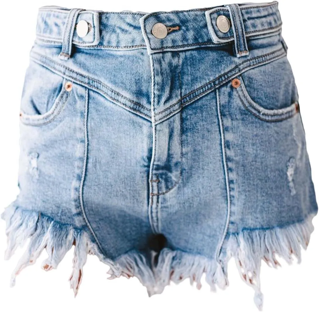 Shorts for Women Denim Jean Shorts Stretchy Ripped Denim Short Pants Hot Summer Casual Short Pants Y2k Streetwear