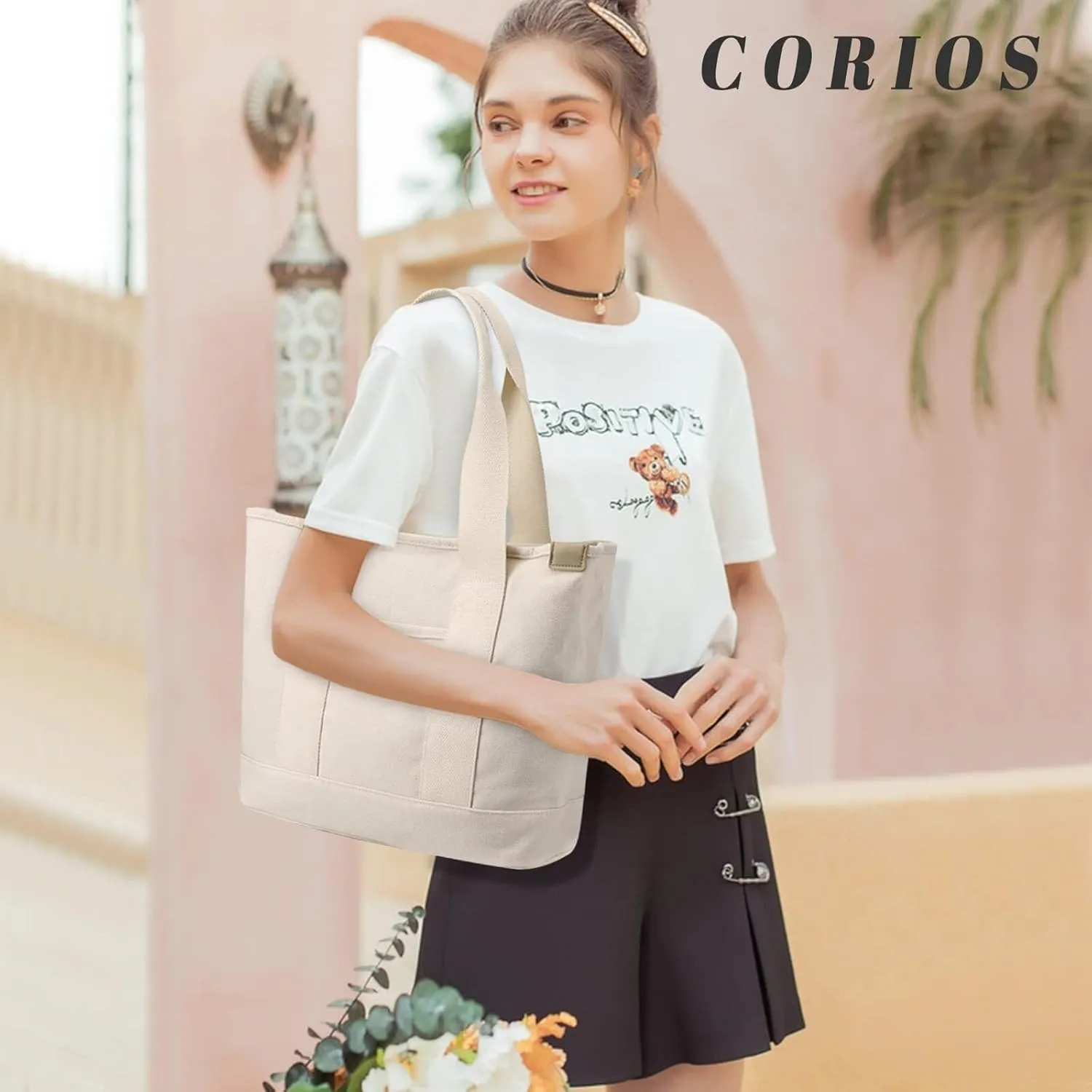 Shoulder Casual Top Handle Large Capacity Chic Hobo for Work Shopping Travel Dail Women Handbag Canvas Tote