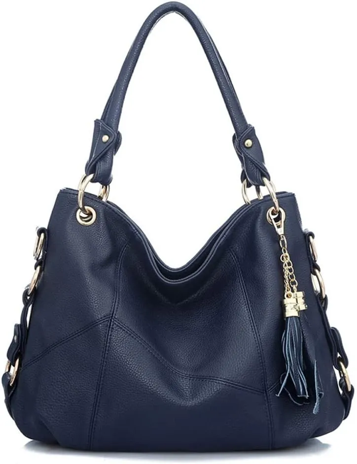 Shoulder Purse Large Work Commute Handbag Leather Top Handle with Tassel Tote for Women Hobo