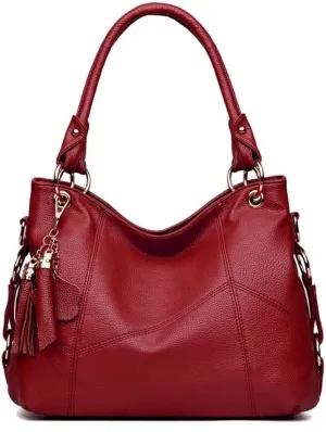 Shoulder Purse Large Work Commute Handbag Leather Top Handle with Tassel Tote for Women Hobo