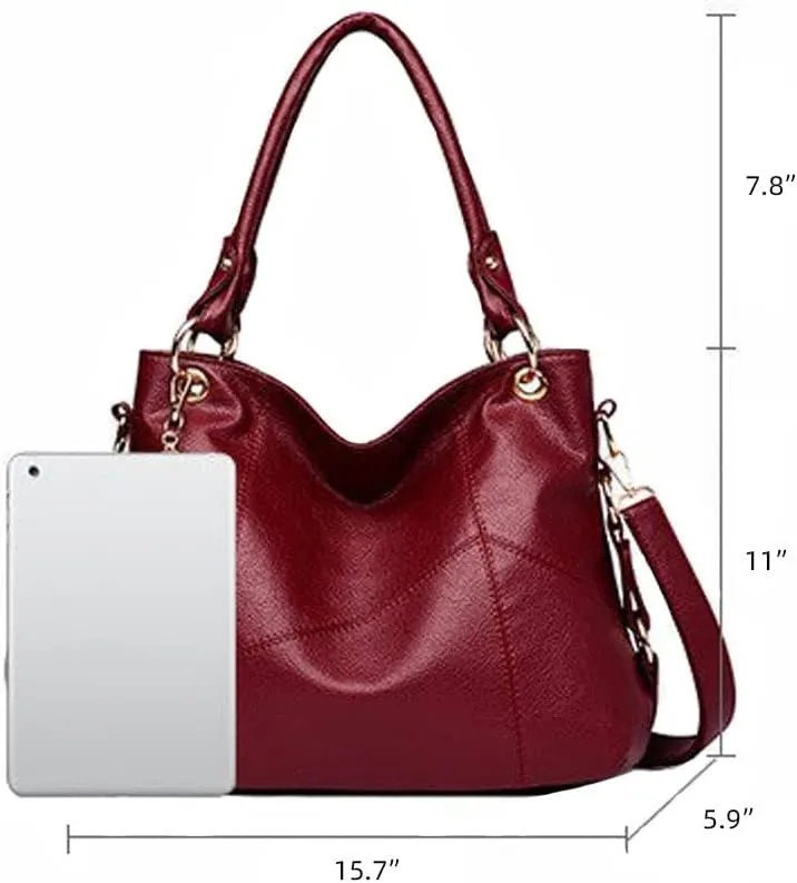 Shoulder Purse Large Work Commute Handbag Leather Top Handle with Tassel Tote for Women Hobo