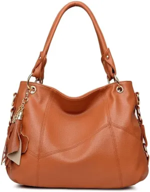 Shoulder Purse Large Work Commute Handbag Leather Top Handle with Tassel Tote for Women Hobo