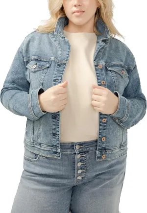 Silver Jeans Co. Women's Plus Size Fitted Denim Jacket
