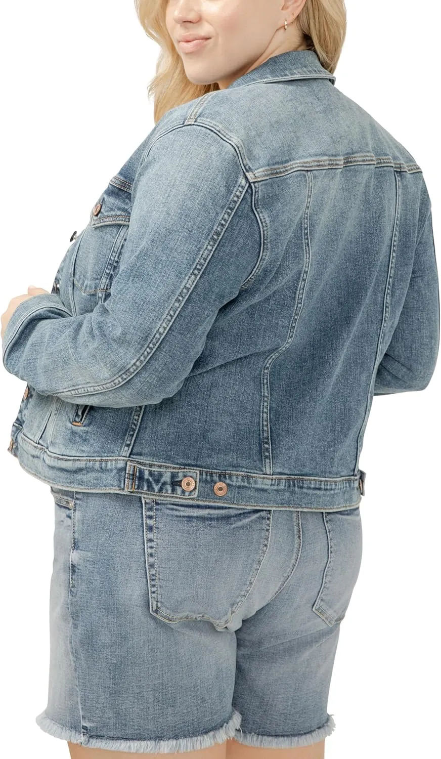 Silver Jeans Co. Women's Plus Size Fitted Denim Jacket