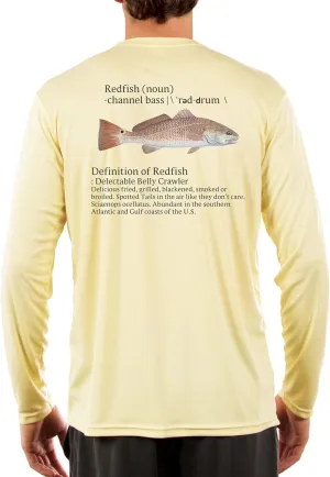 Skiff Life Redfish Red Drum Fishing Shirts Men's Quick Dry Lightweight UPF 50  Long Sleeve Shirts Moisture Wicking