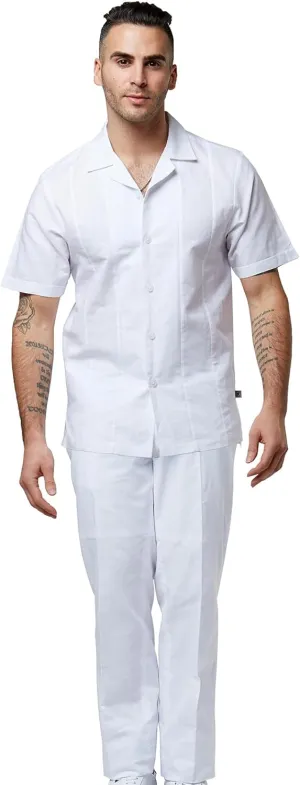STACY ADAMS Men's Linen Shirt Pant Set