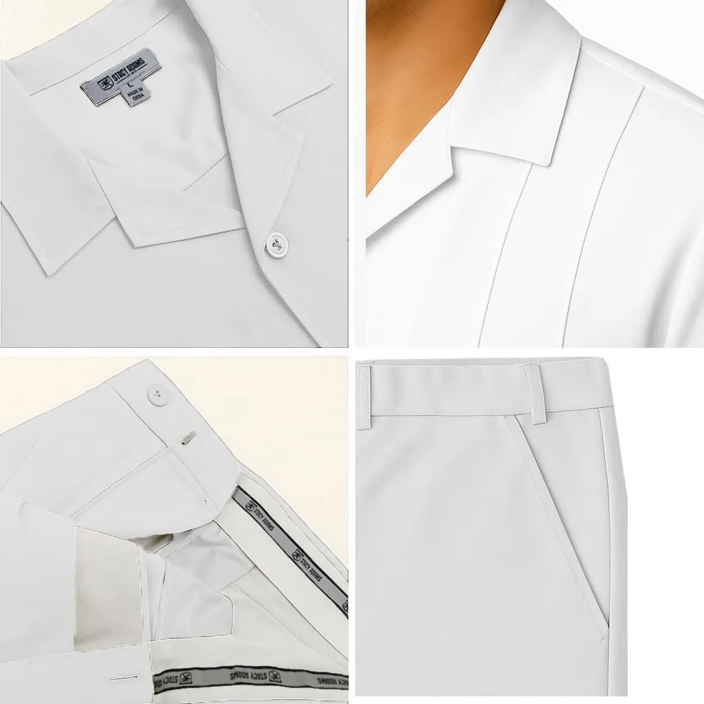 STACY ADAMS Men's Linen Shirt Pant Set