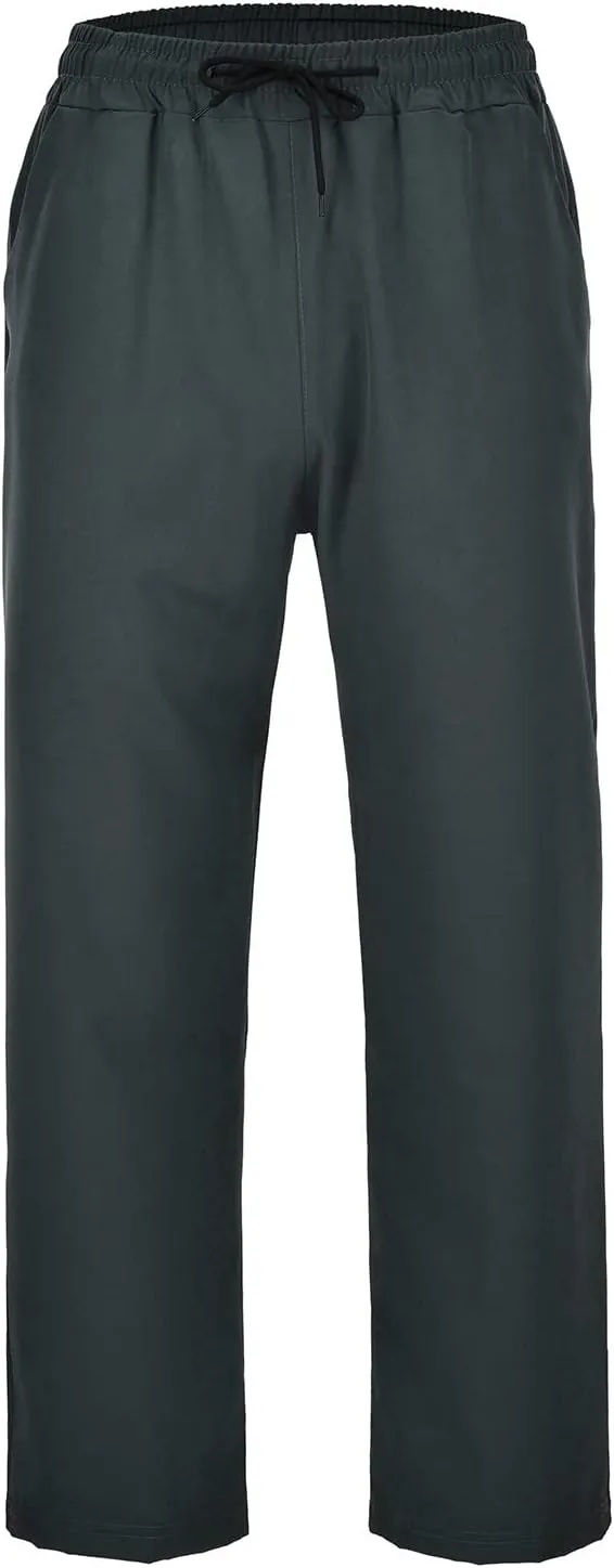 Straight Leg Sweatpants Men Plus Size Pants Drawstring Elastic Waist Trousers Summer Outdoor Lightweight Slacks