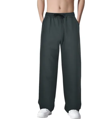 Straight Leg Sweatpants Men Plus Size Pants Drawstring Elastic Waist Trousers Summer Outdoor Lightweight Slacks