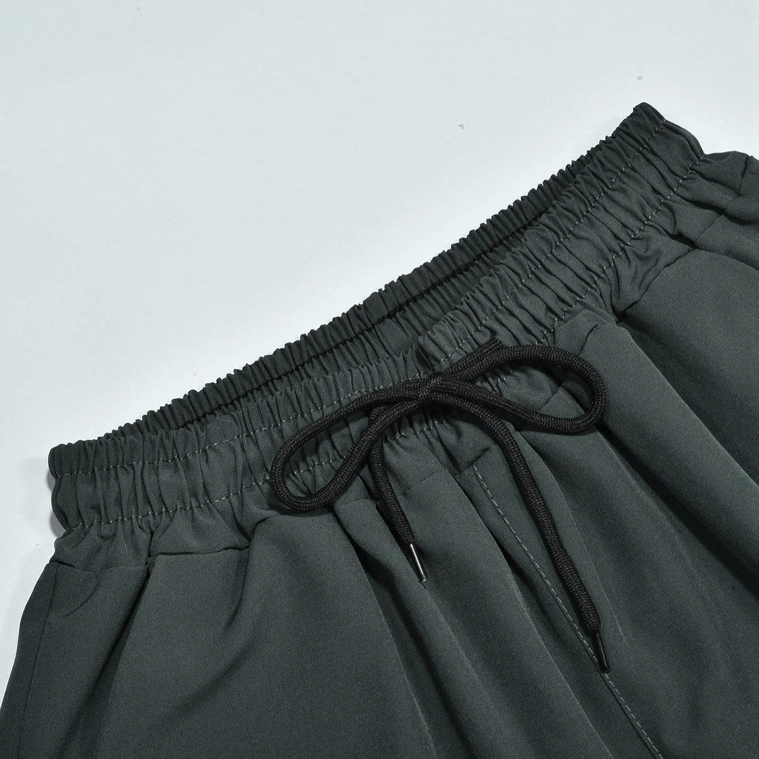 Straight Leg Sweatpants Men Plus Size Pants Drawstring Elastic Waist Trousers Summer Outdoor Lightweight Slacks