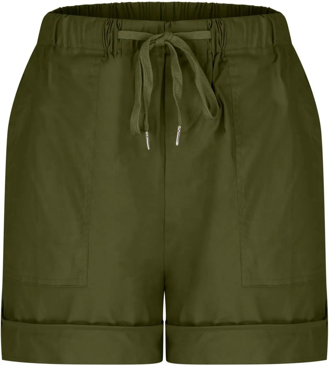Summer Shorts for Women Plus Size Casual Elastic Waist Drawstring Short 5 Inch Inseam Beach Vacation Outfits